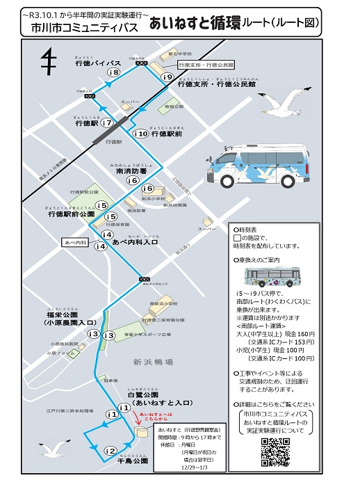 10 1 3 31 市川市コミュニティバスあいねすと循環ルートの実証実験が開始 運行本数は一日8便 大人200円 市川にゅ す 千葉県市川市 の地域情報ブログ