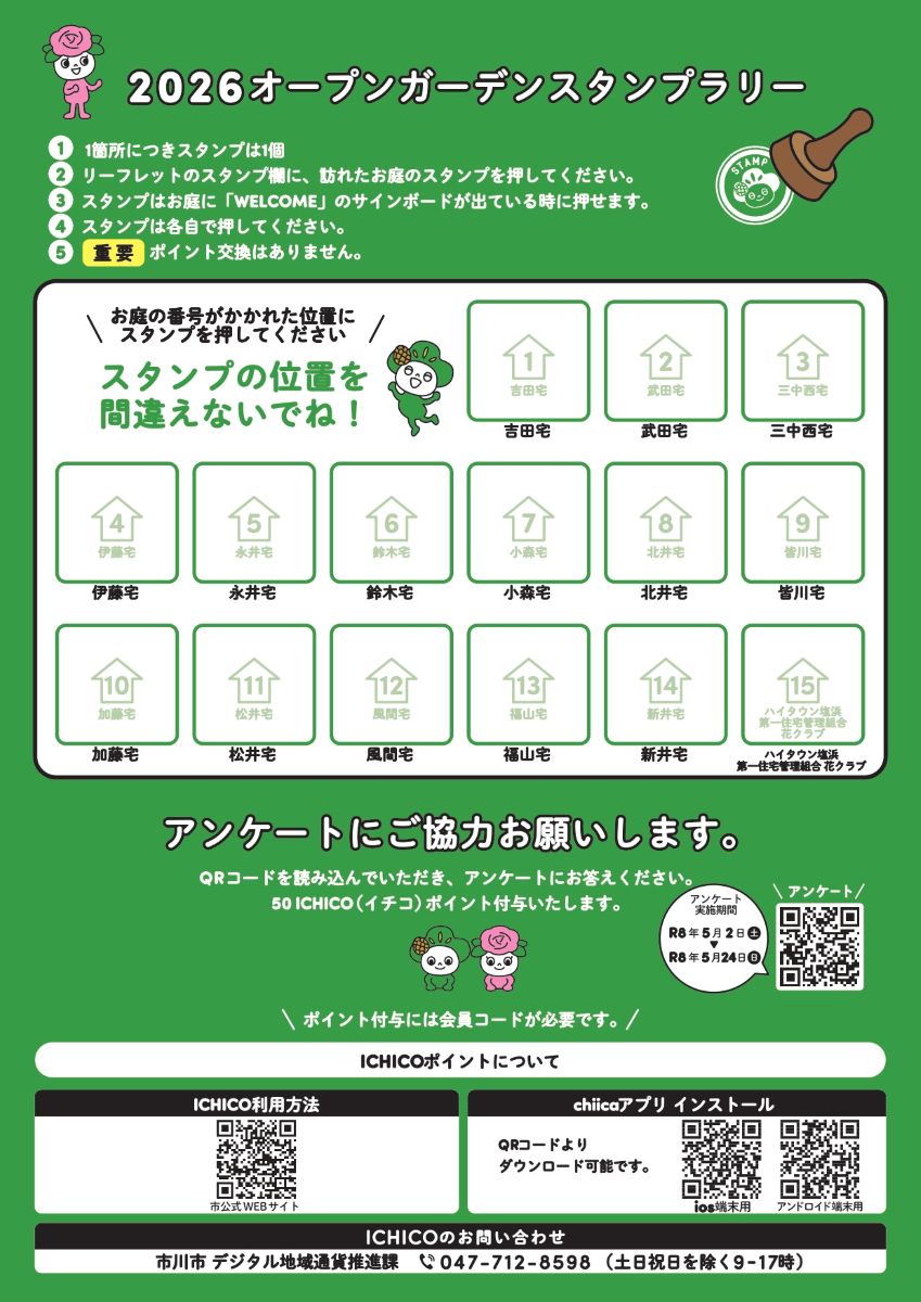 いちかわオープンガーデン2026スタンプラリー