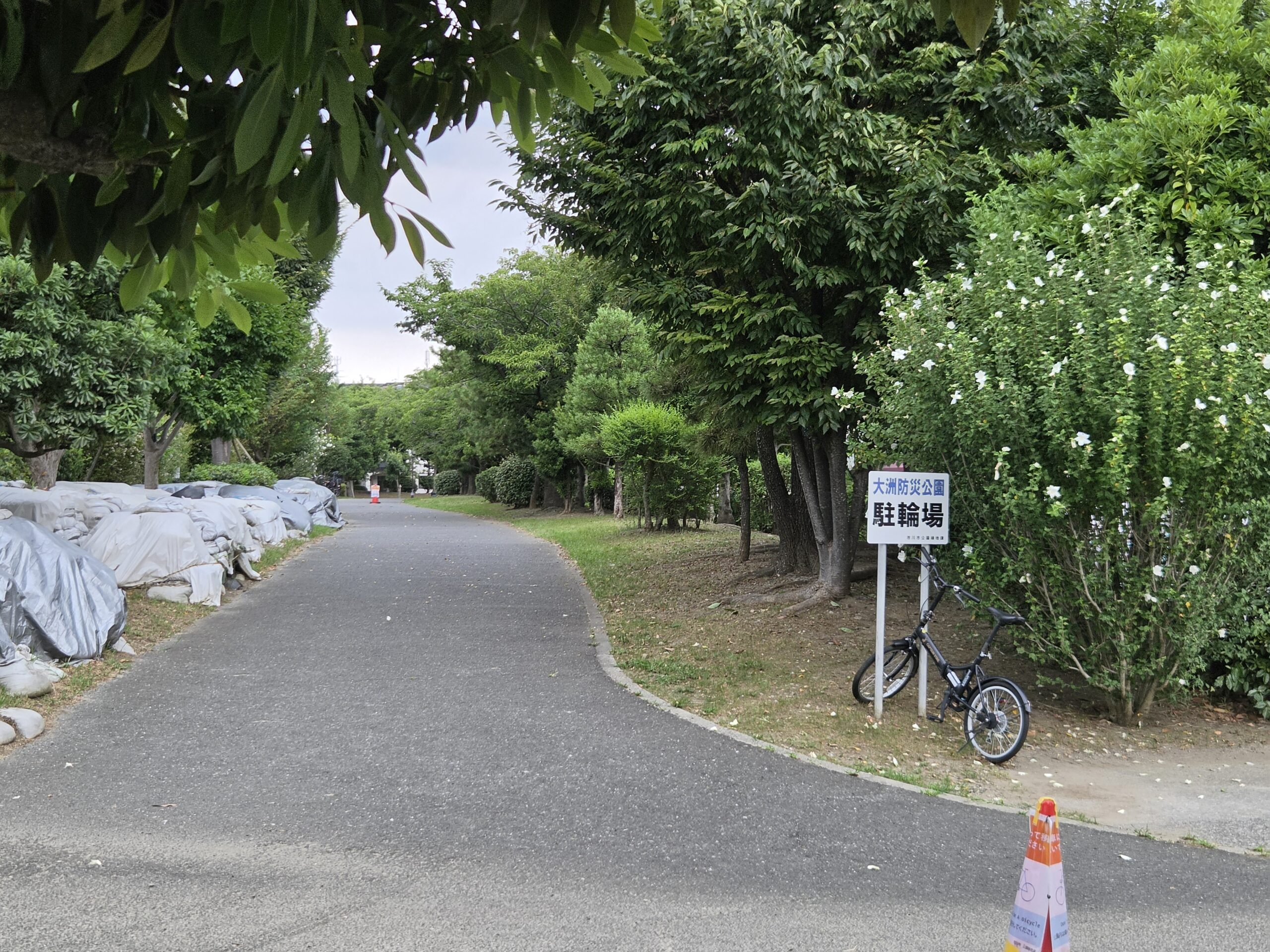 大洲防災公園の駐輪場